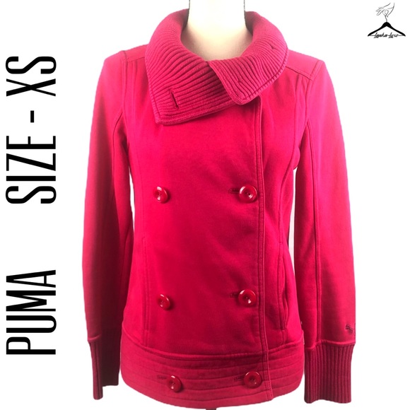 Puma Pink Long Sleeve Big Button Up Design Jacket - Picture 1 of 11